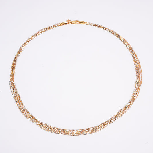 Silver Duo-Tone Layered Italian Chain