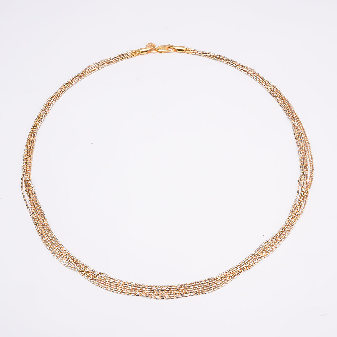 Silver Duo-Tone Layered Italian Chain