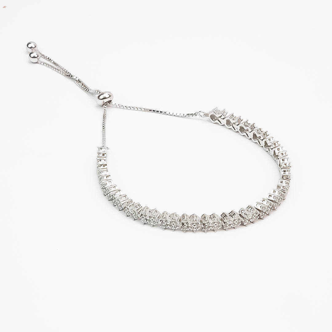 Silver Glittering Adjustable Bracelet