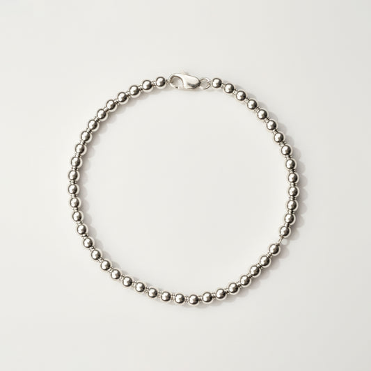 Silver Glow Beaded Bracelet