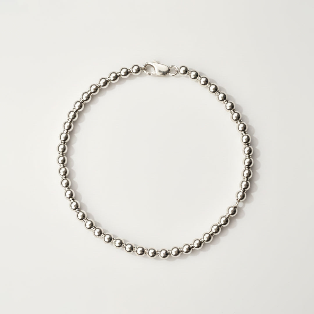 Silver Glow Beaded Bracelet