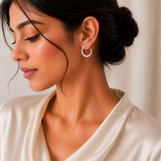 Silver Open Hoop Earrings