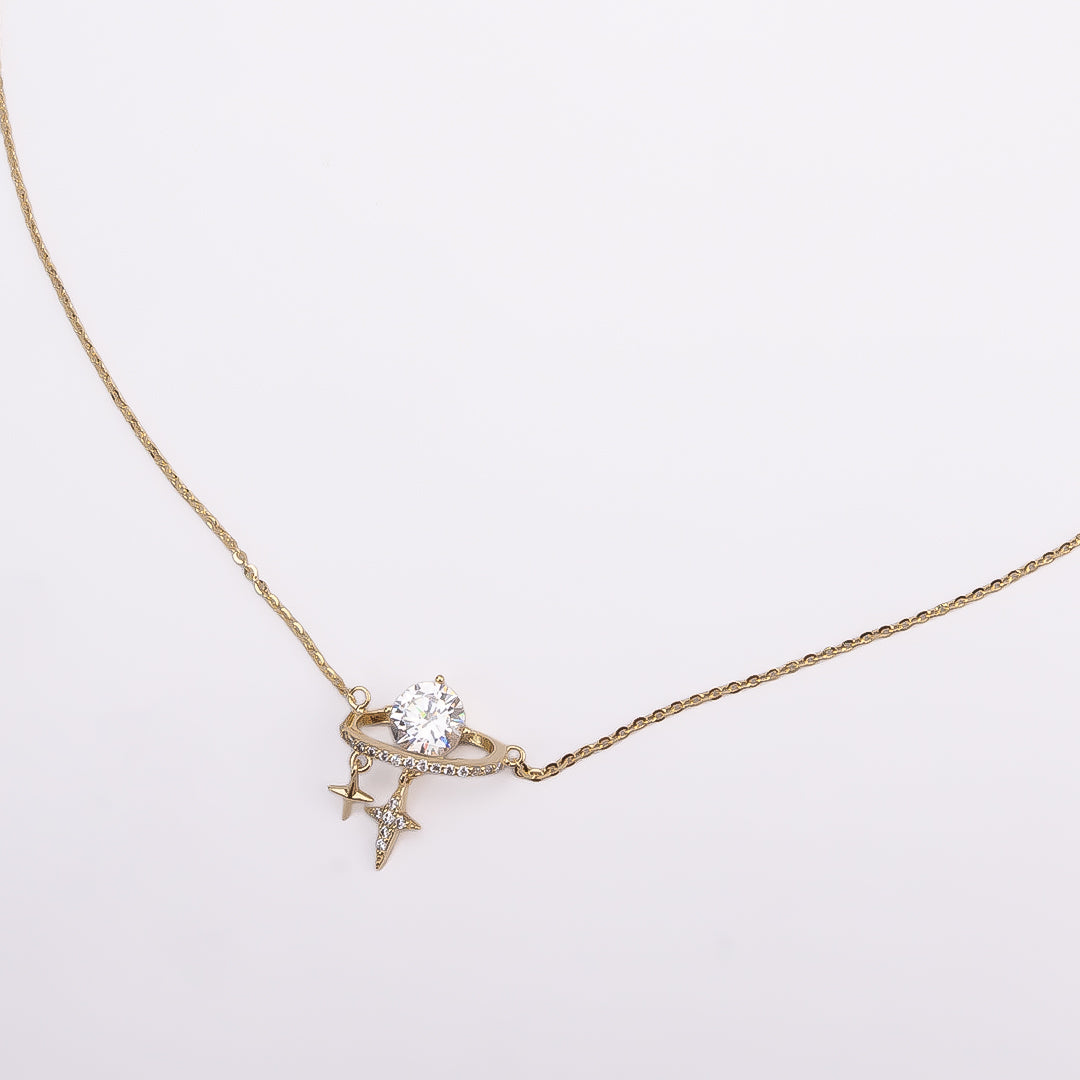 Silver Orbit Gold Necklace