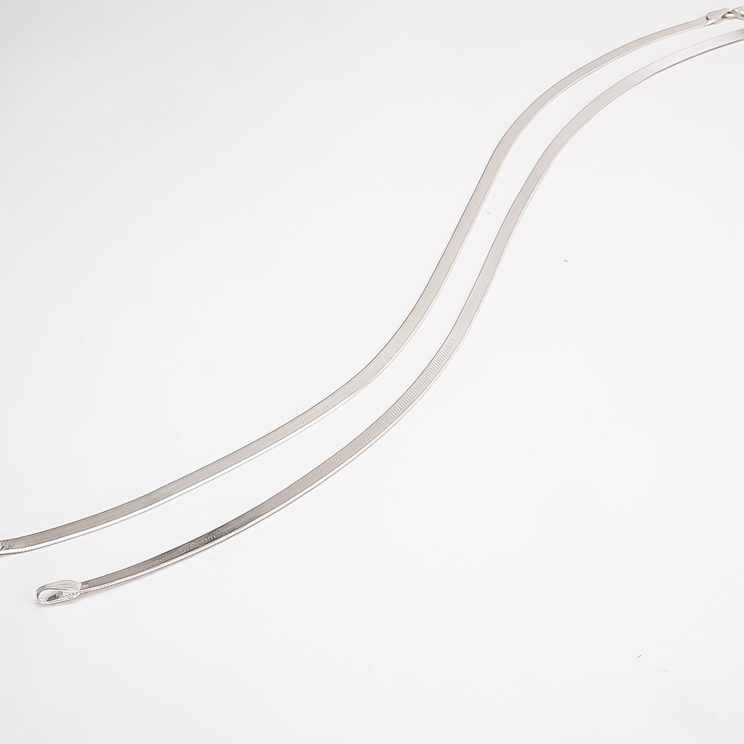 Silver Snake Chain Anklet Silver