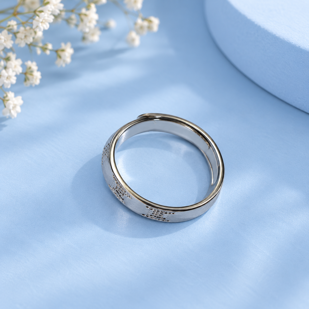 925 Silver Mosiac Couple Band Ring Taravya