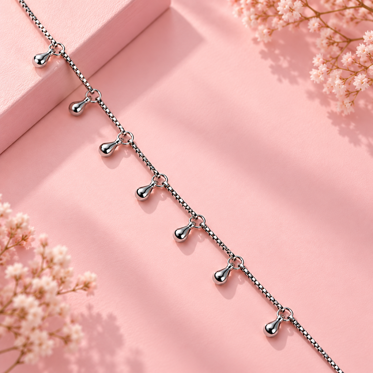 925 Silver Teardrop Bracelet