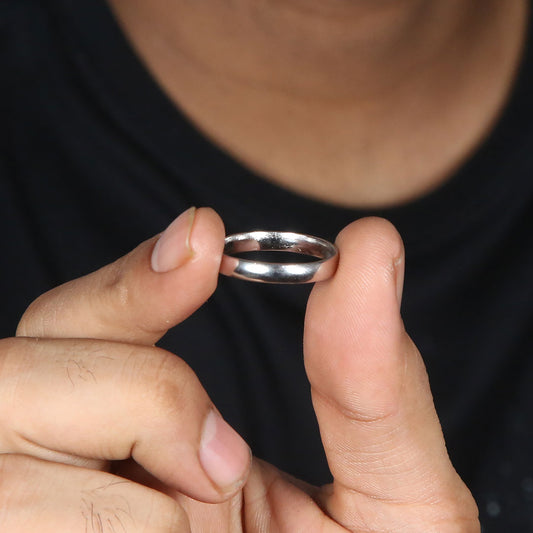 Men's Silver Band Ring Pure 925 Silver