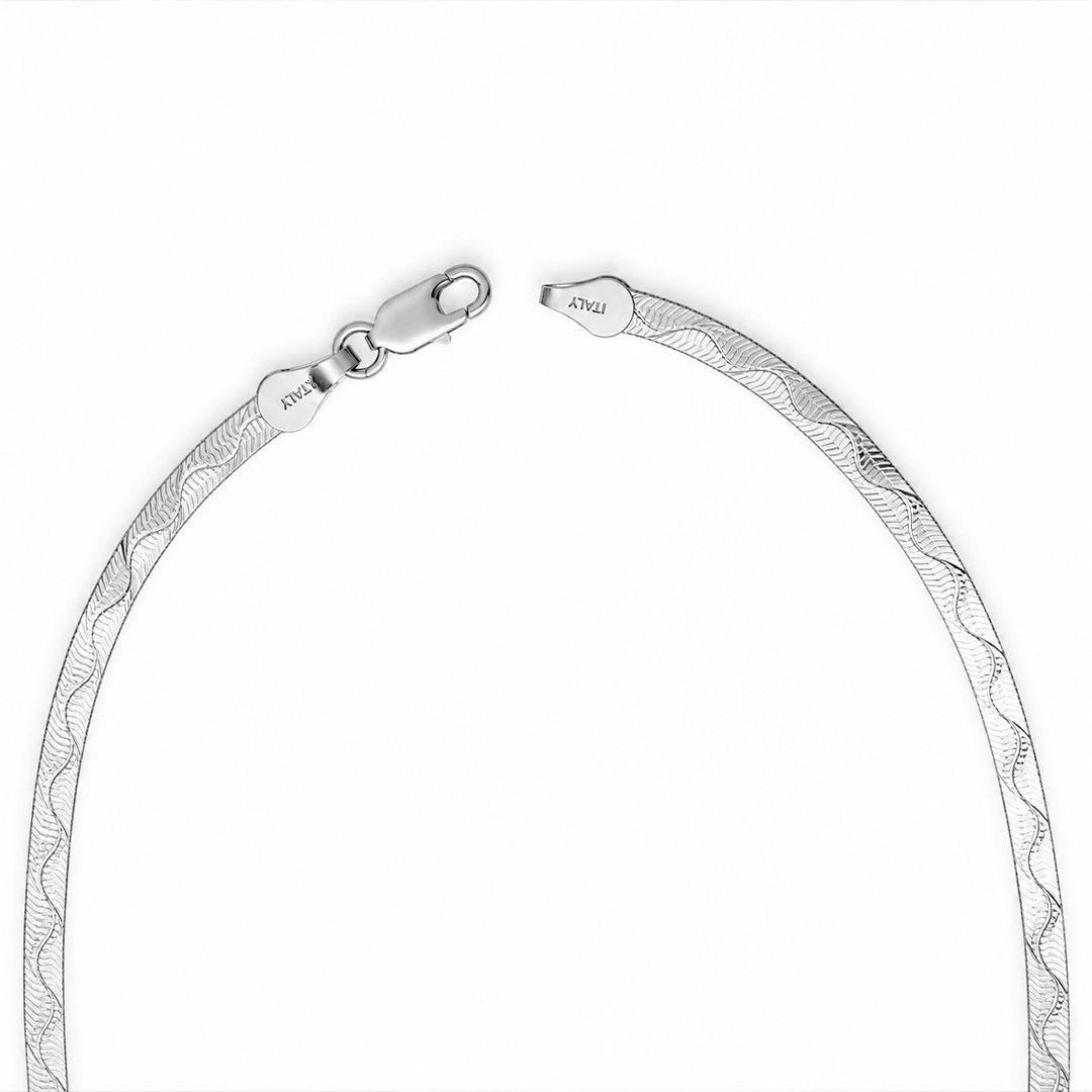 Reversible Italian Silver Snake Chain
