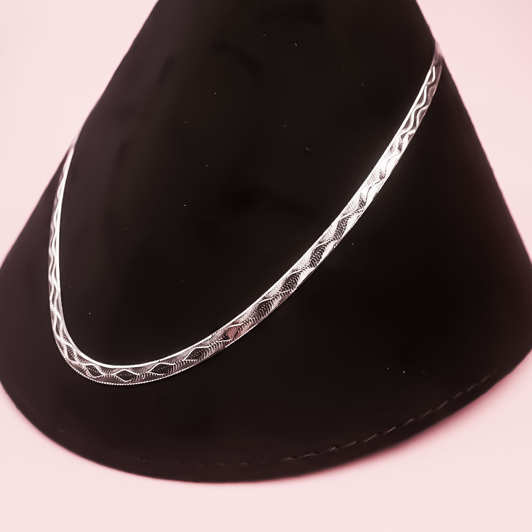 Snake & Leaf 925 Italian Silver Chain