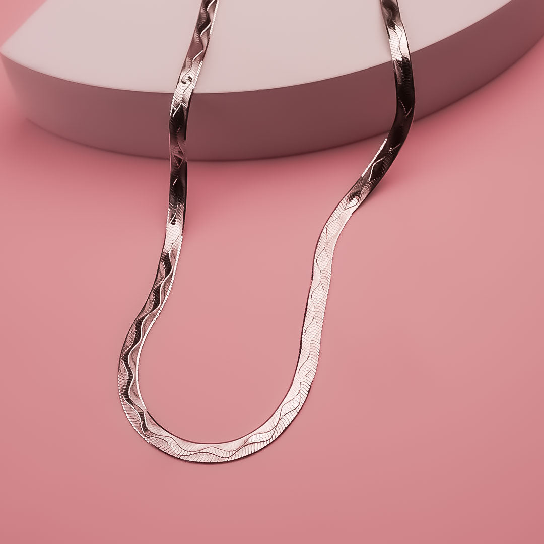 Snake & Leaf 925 Italian Silver Chain