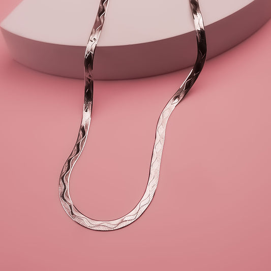 Snake & Leaf 925 Italian Silver Chain