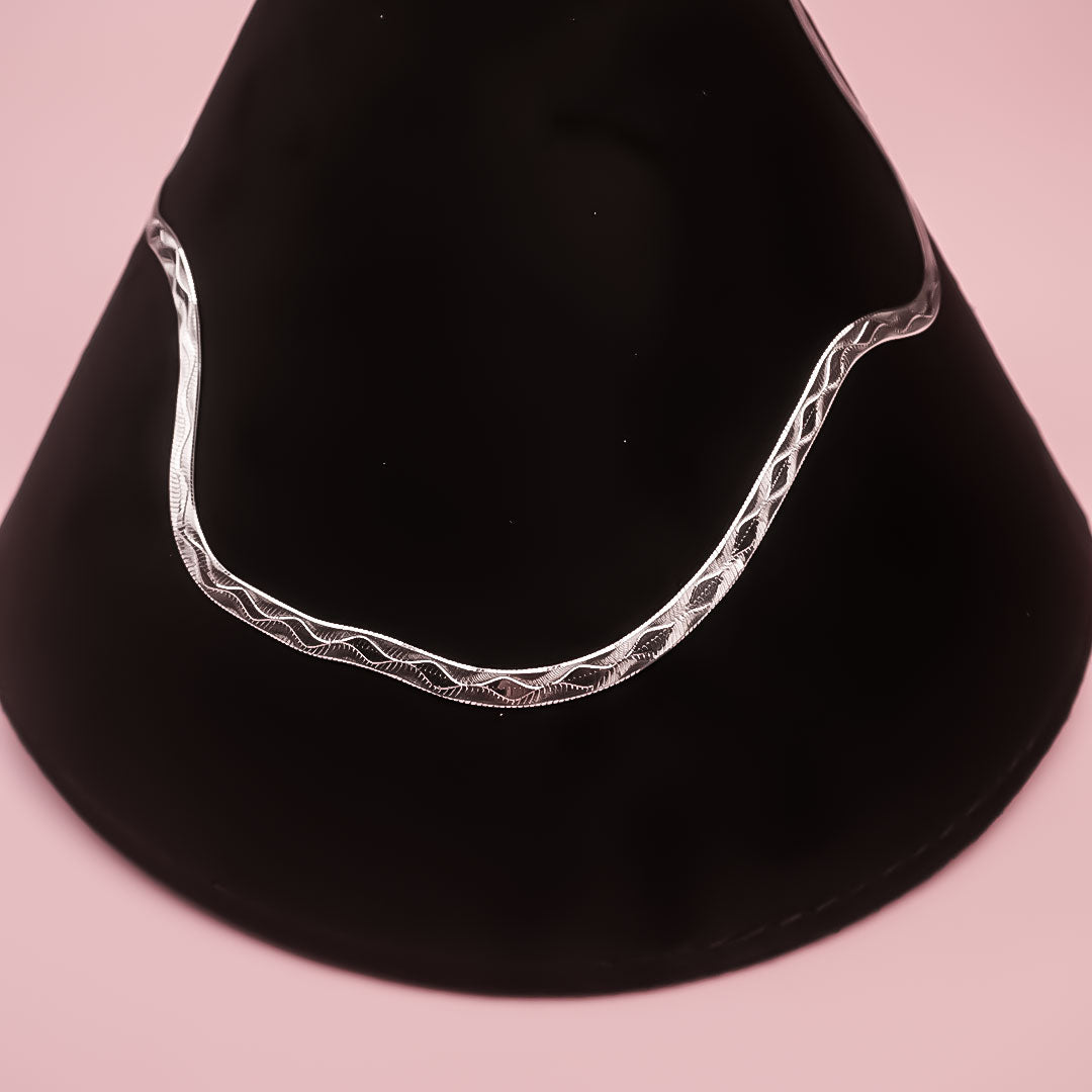 Snake & Leaf 925 Italian Silver Chain