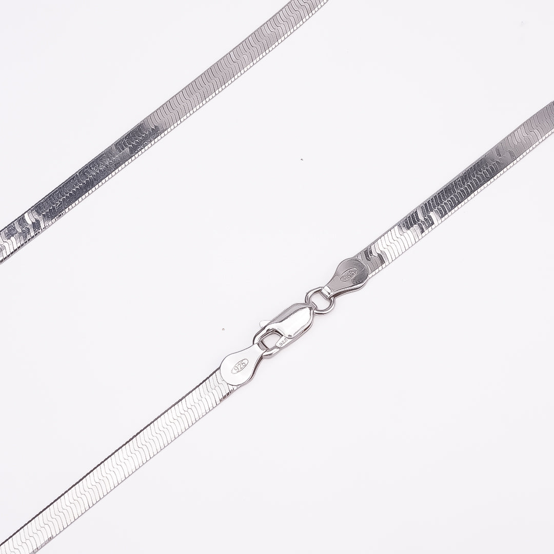 Snake & Leaf 925 Italian Silver Chain