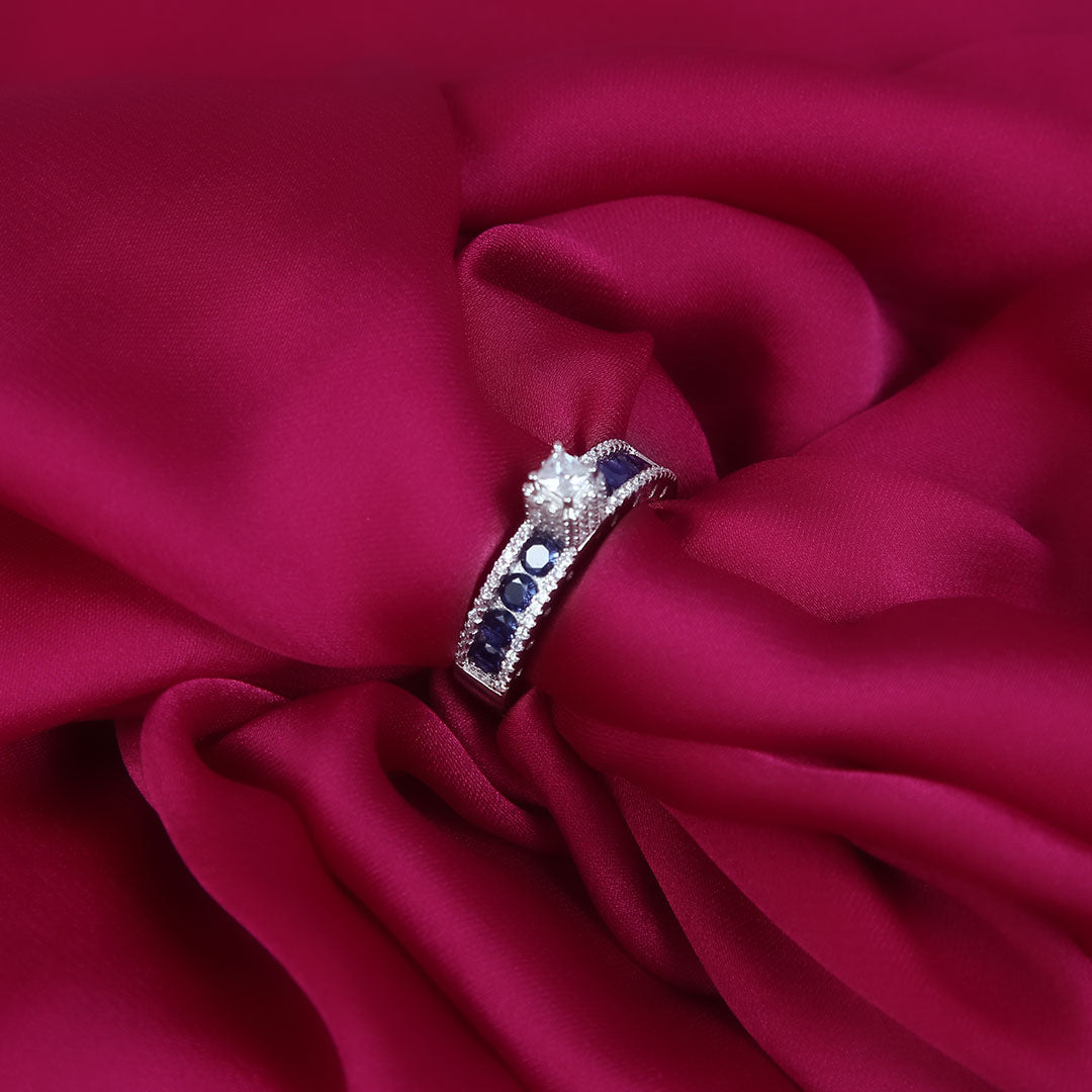 Midnight Crown Ring Pure 925 Silver