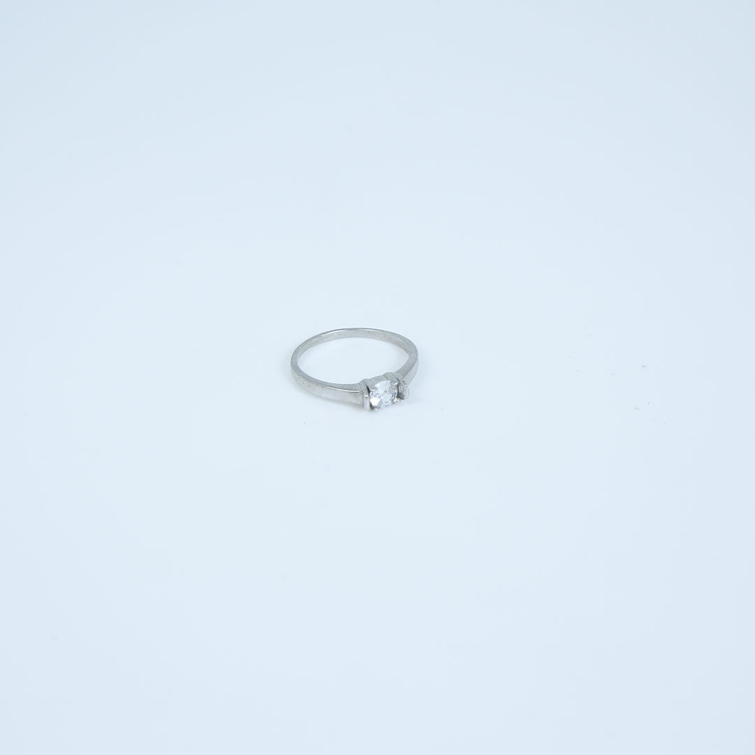 Dainty Silver Solitaire Ring Pure 925 Silver
