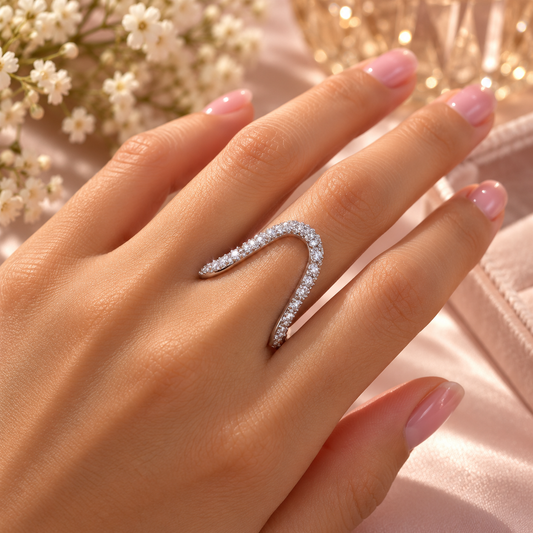 925 Sterling Silver Wave Ring Taravya