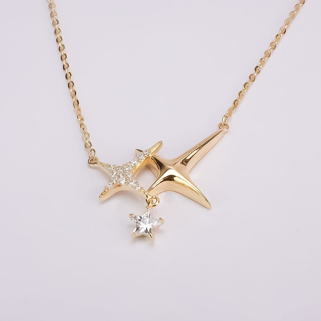 The North Star Rhodium Plated 925 Silver Necklace