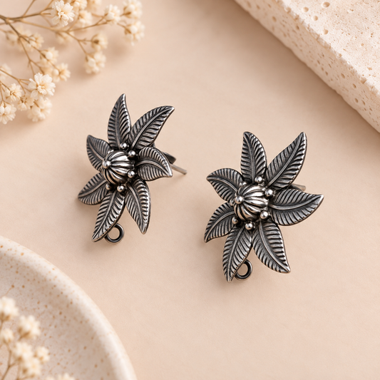 Starlit Oxidised Earrings – 925 Sterling Silver Taravya