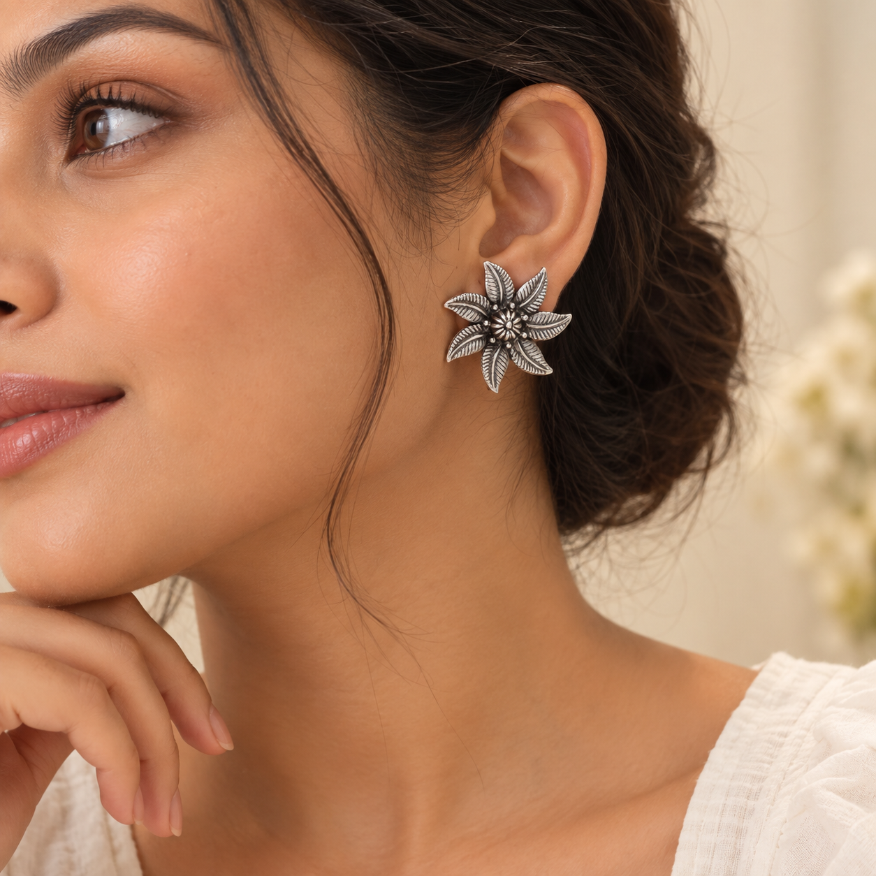 Starlit Oxidised Earrings – 925 Sterling Silver