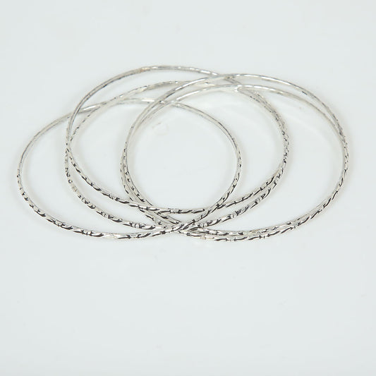 Intermingle Oxidised Bangles Pair Pure 925 Silver