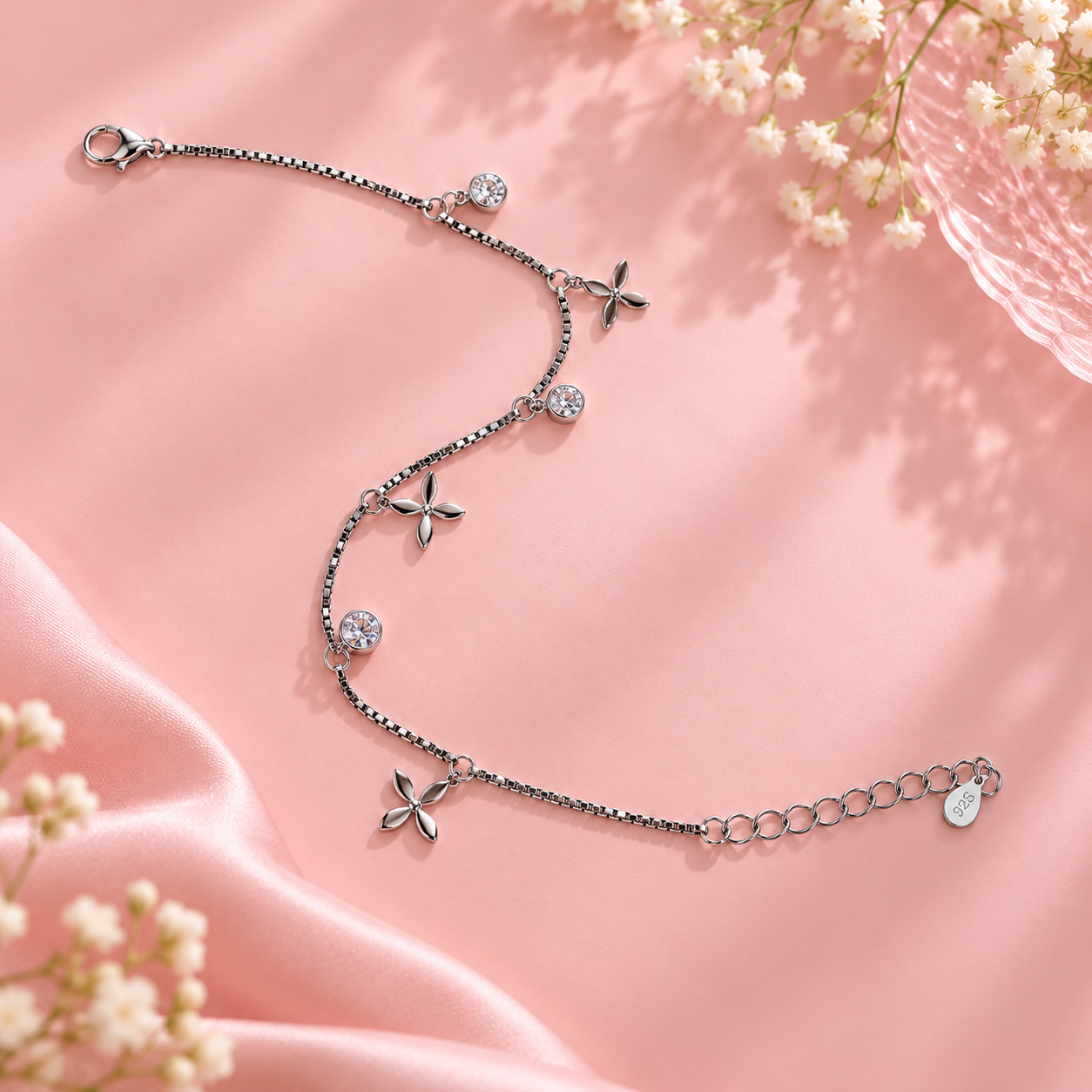925 Sterling Silver Charm Bracelet