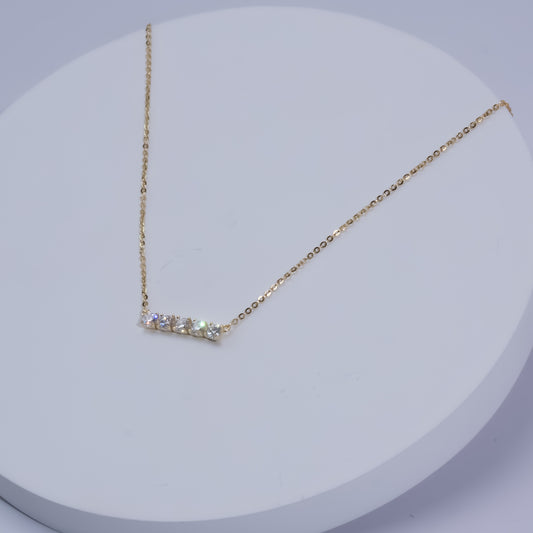 Golden Minimal Zircon Necklace