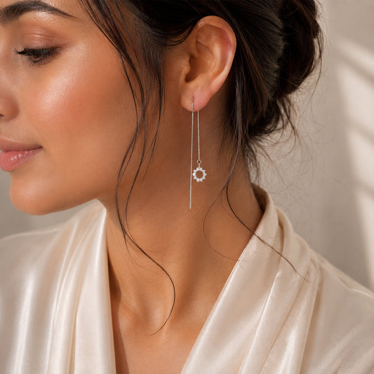 Sunburst Threader Earrings