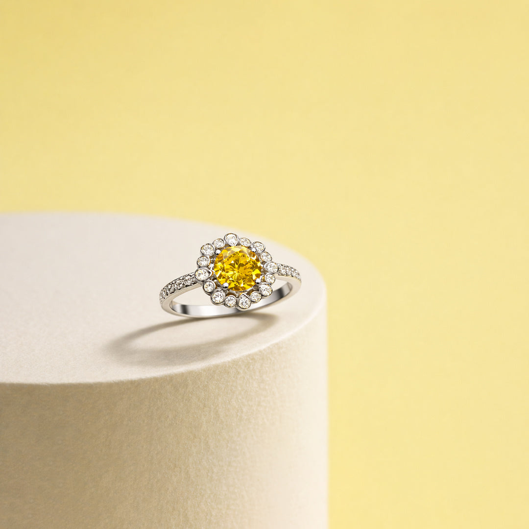 Sunflower Silver Adjustable Ring