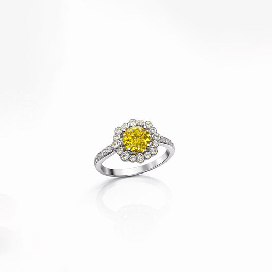 Sunflower Silver Adjustable Ring
