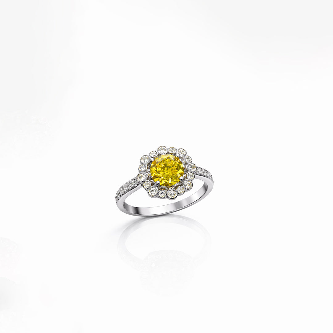 Sunflower Silver Adjustable Ring