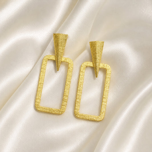 Textured Geometric Drop Earrings