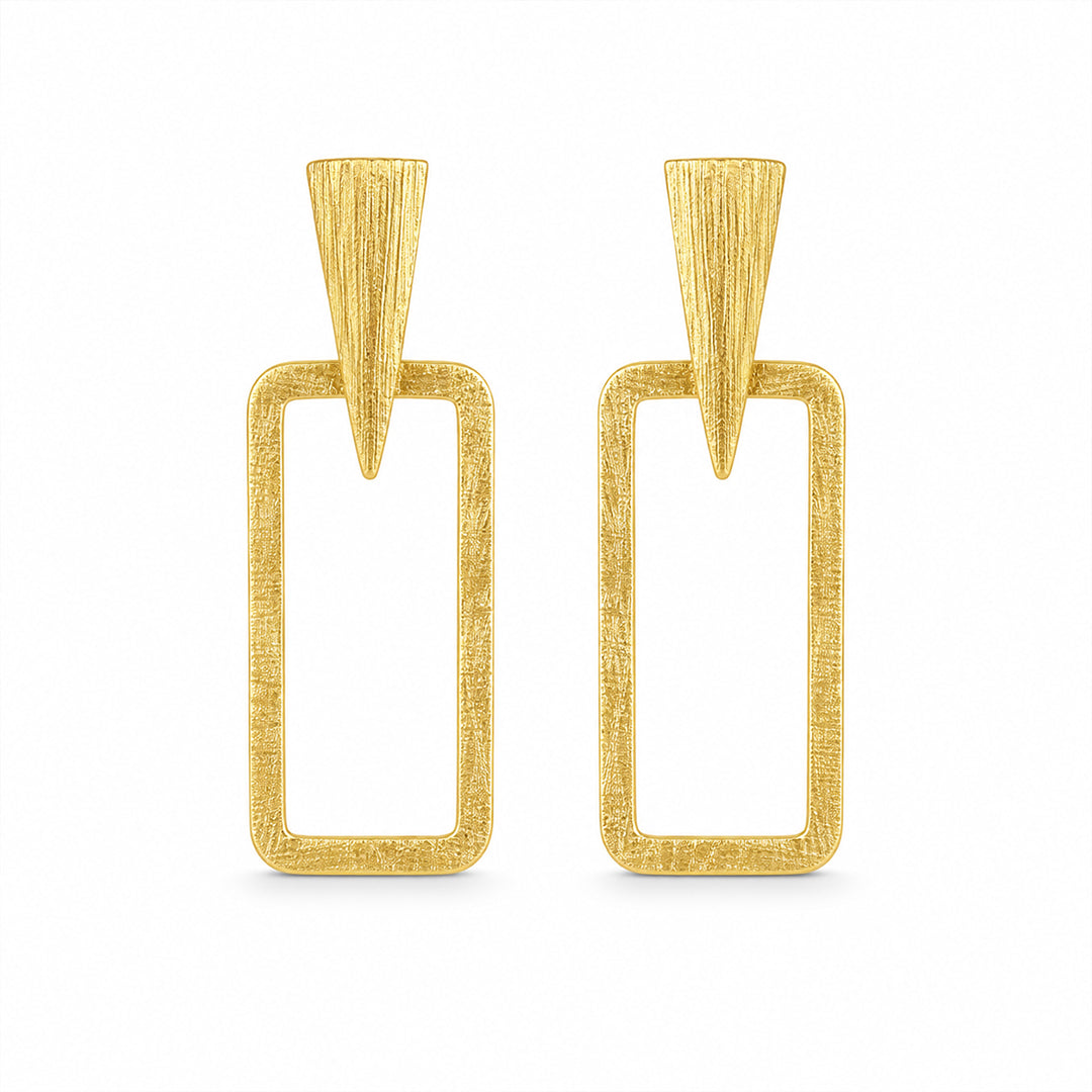 Textured Geometric Drop Earrings