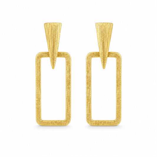 Textured Geometric Drop Earrings