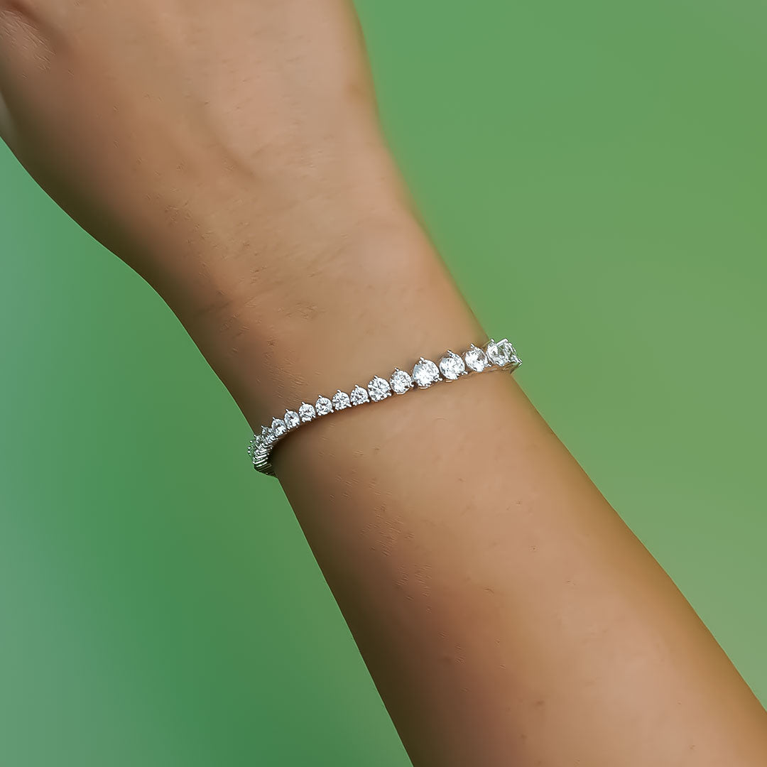 Luxe Bold Tennis 925 Silver Bracelet