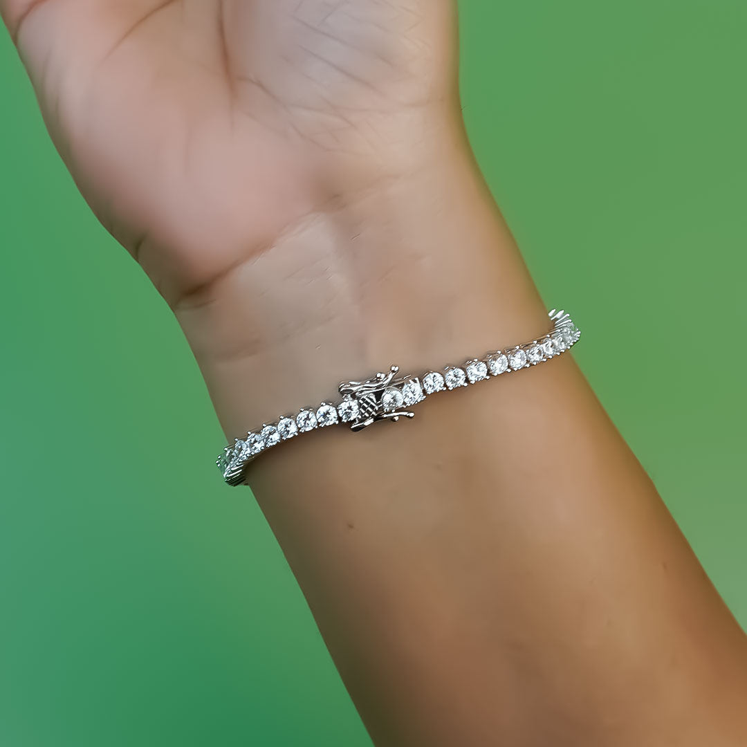 Luxe Bold Tennis 925 Silver Bracelet