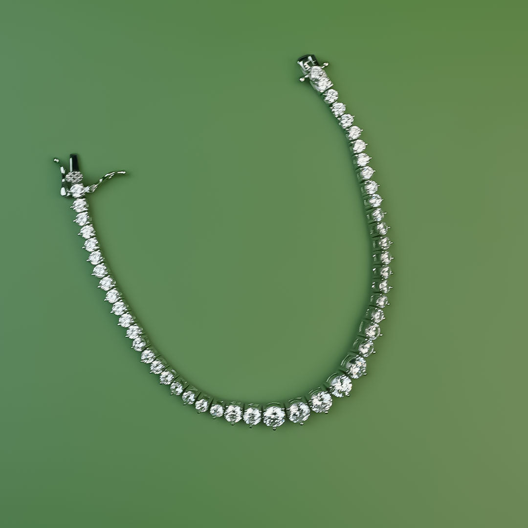 Luxe Bold Tennis 925 Silver Bracelet