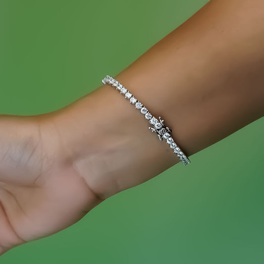 Luxe Bold Tennis 925 Silver Bracelet