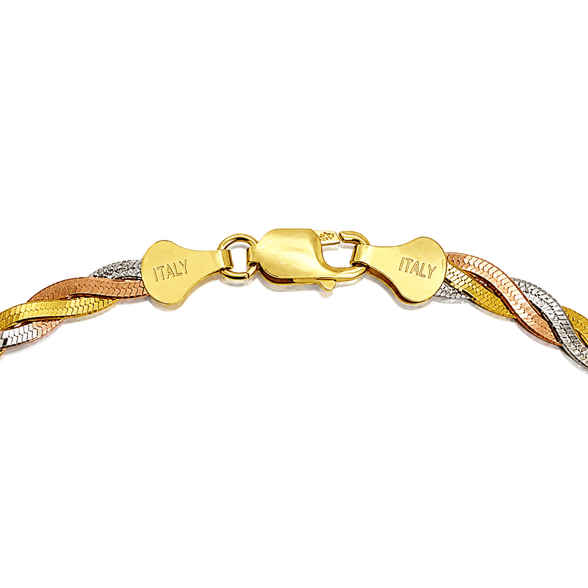 Italian Tricoloured Pure Silver Anklet (Single) Taravya