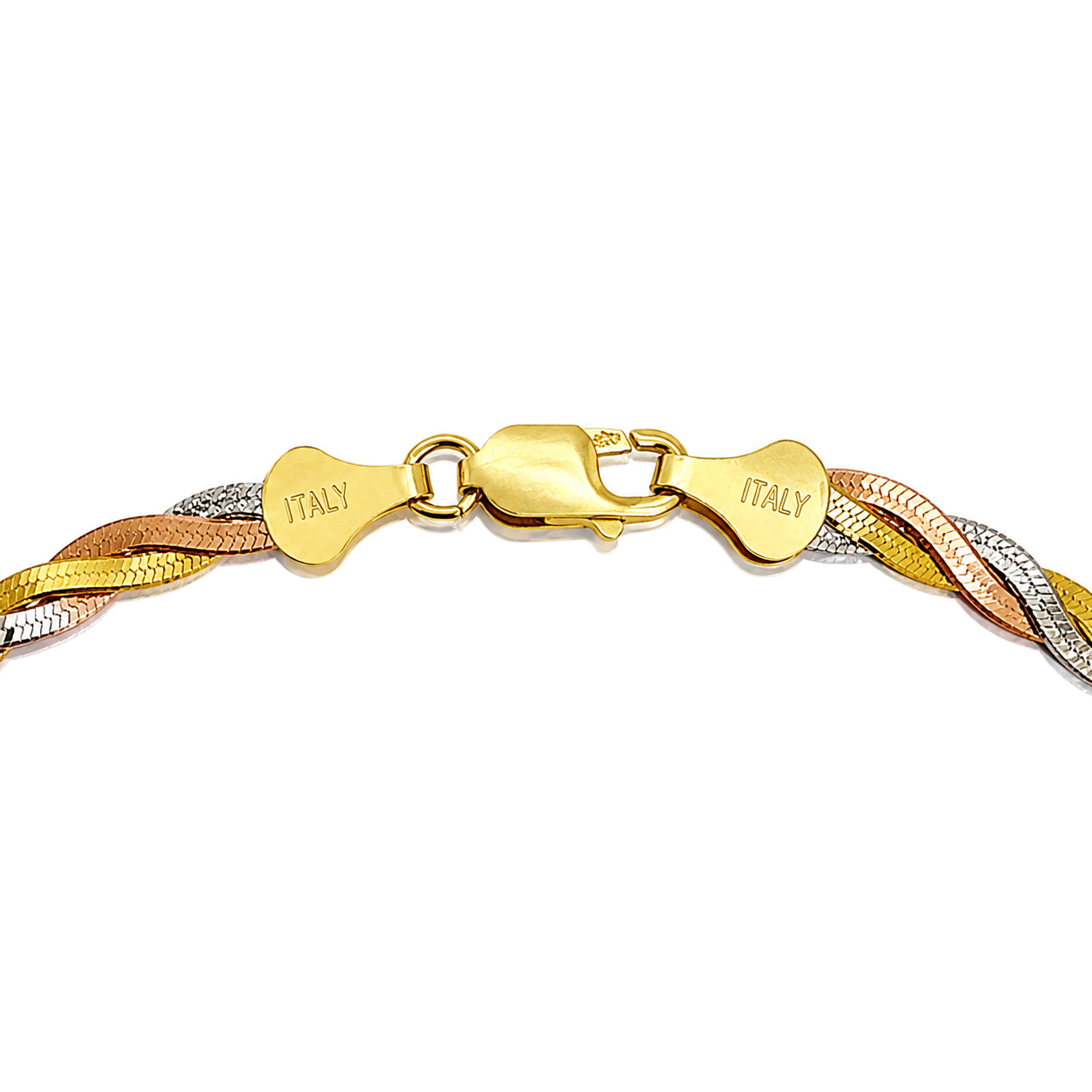 Italian Tricoloured Pure Silver Anklet (Single)