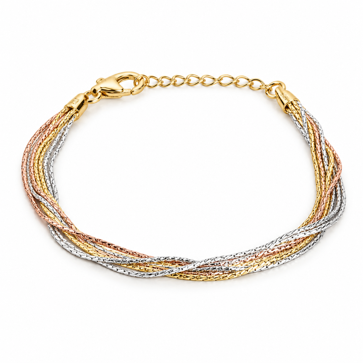 Tricolor Layered Weave Bracelet