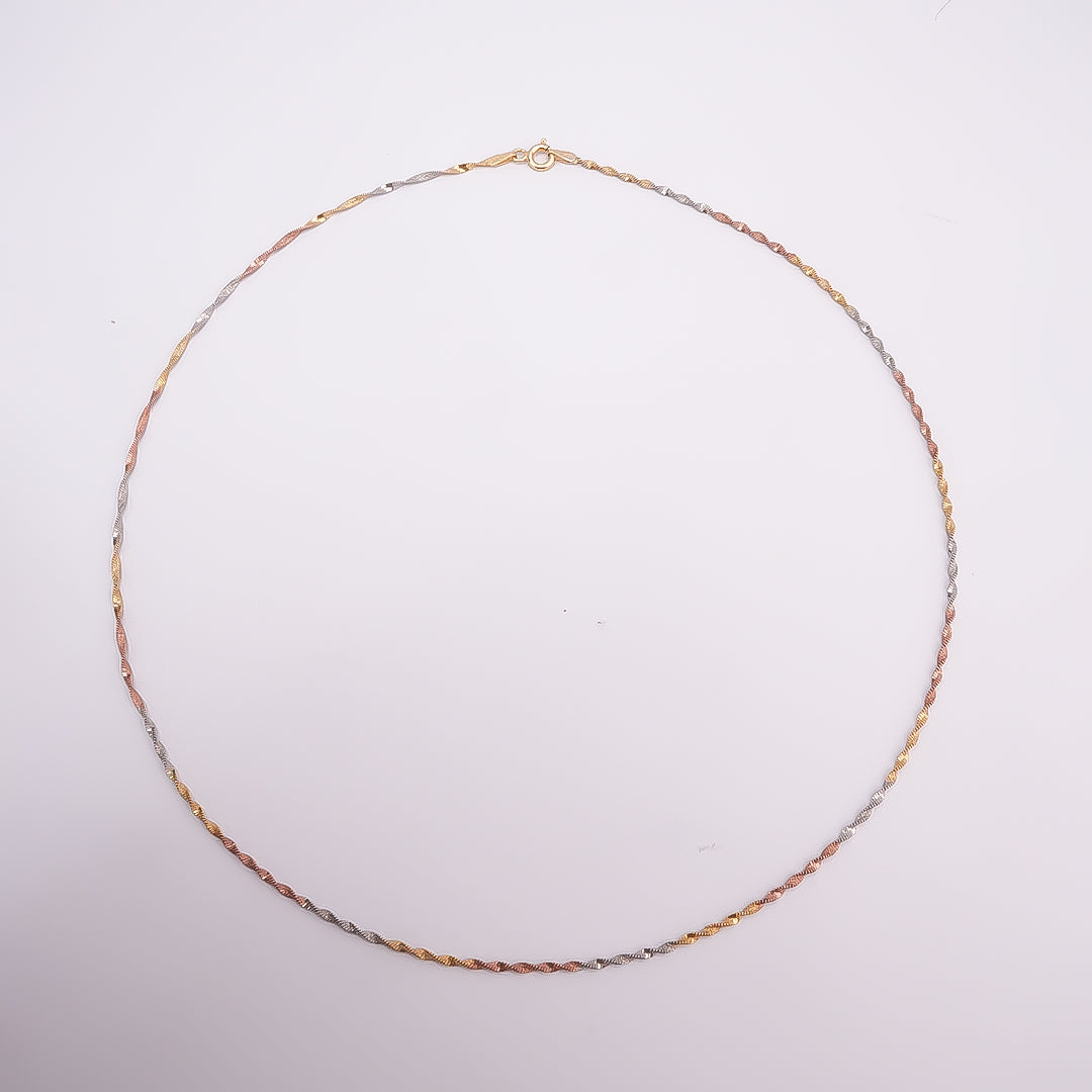 Tri Color Italian Chain Pure 925 Silver
