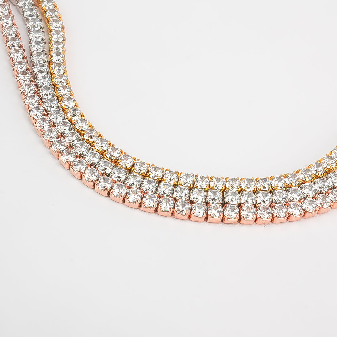Tricolor Adjustable Tennis Bracelet | 925 Silver