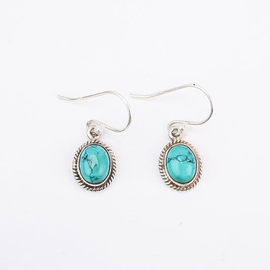 Silver Turquoise Oxidized Earrings