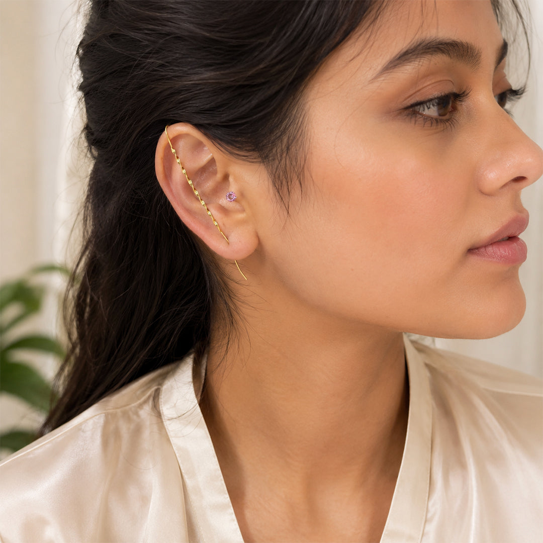 Twisted Gold Threader Earrings