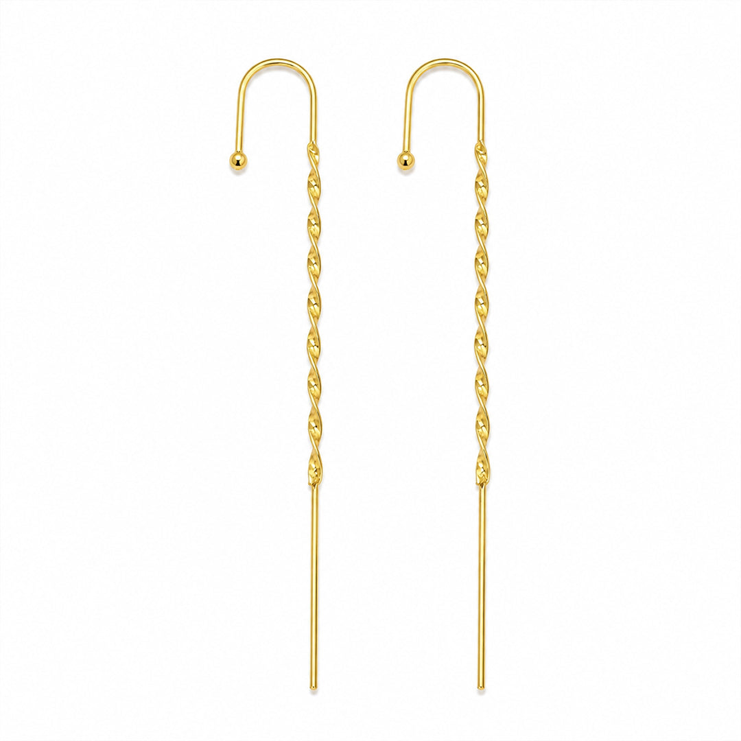 Twisted Gold Threader Earrings