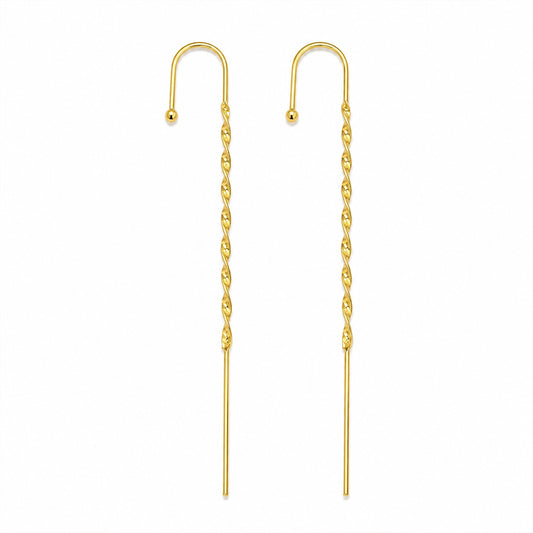 Twisted Gold Threader Earrings