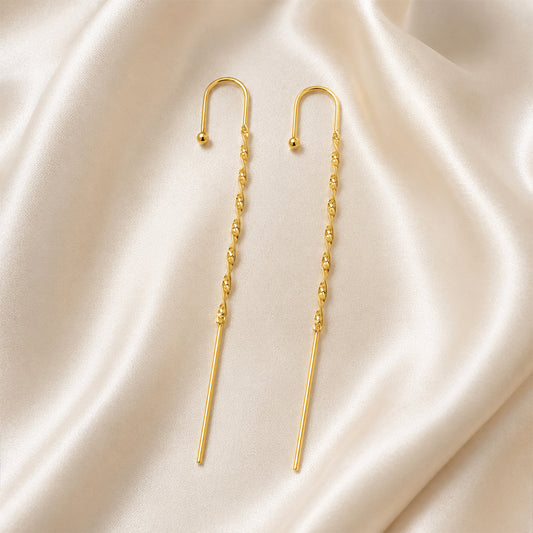 Twisted Gold Threader Earrings