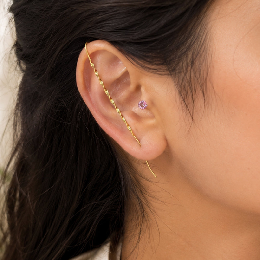 Twisted Gold Threader Earrings