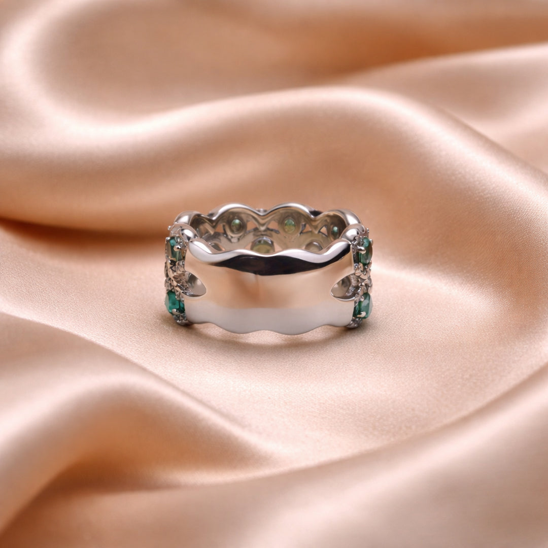 Verdant Elegance Silver Band