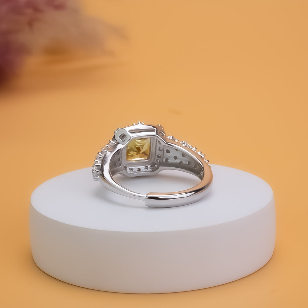 Golden Glow Adjustable 925 Silver Ring